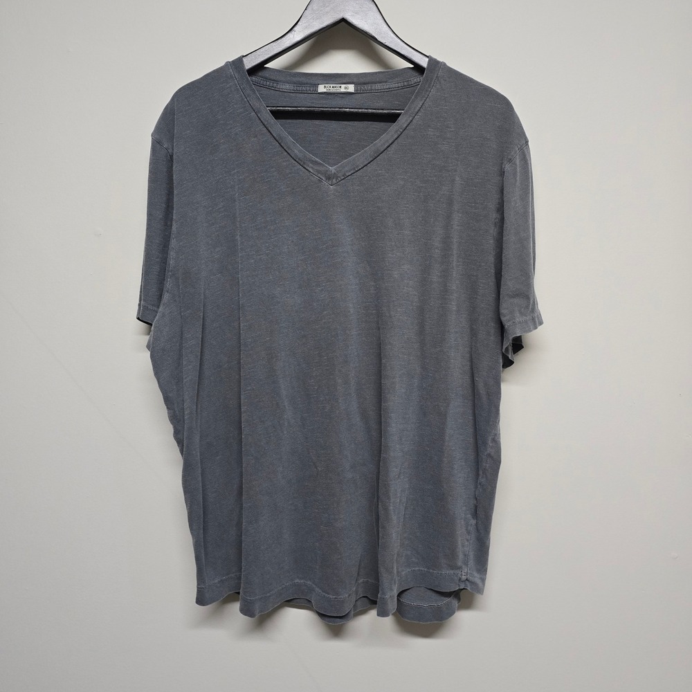 Buck Mason Slub V-Neck Tee Mens XXL Grey Cotton Short Sleeve Casual USA Made